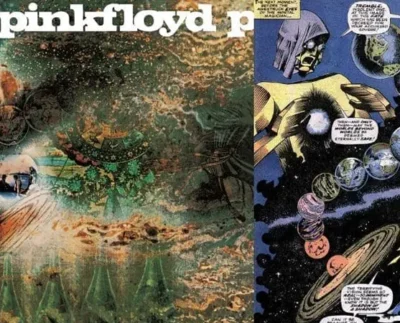 A Saucerful of Secrets portada original 1968 collage psicodélico