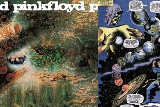 A Saucerful of Secrets portada original 1968 collage psicodélico