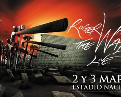 Roger Waters The Wall Live 2012 en Estadio Nacional Chile muro completo de Pink Floyd